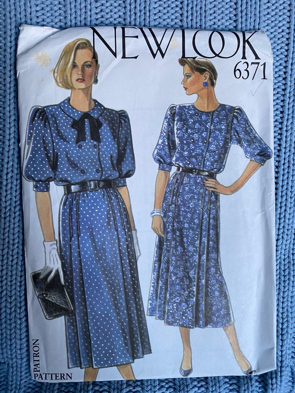 Simplicity 6371 pattern Shirt dress 1980s sz 8-18